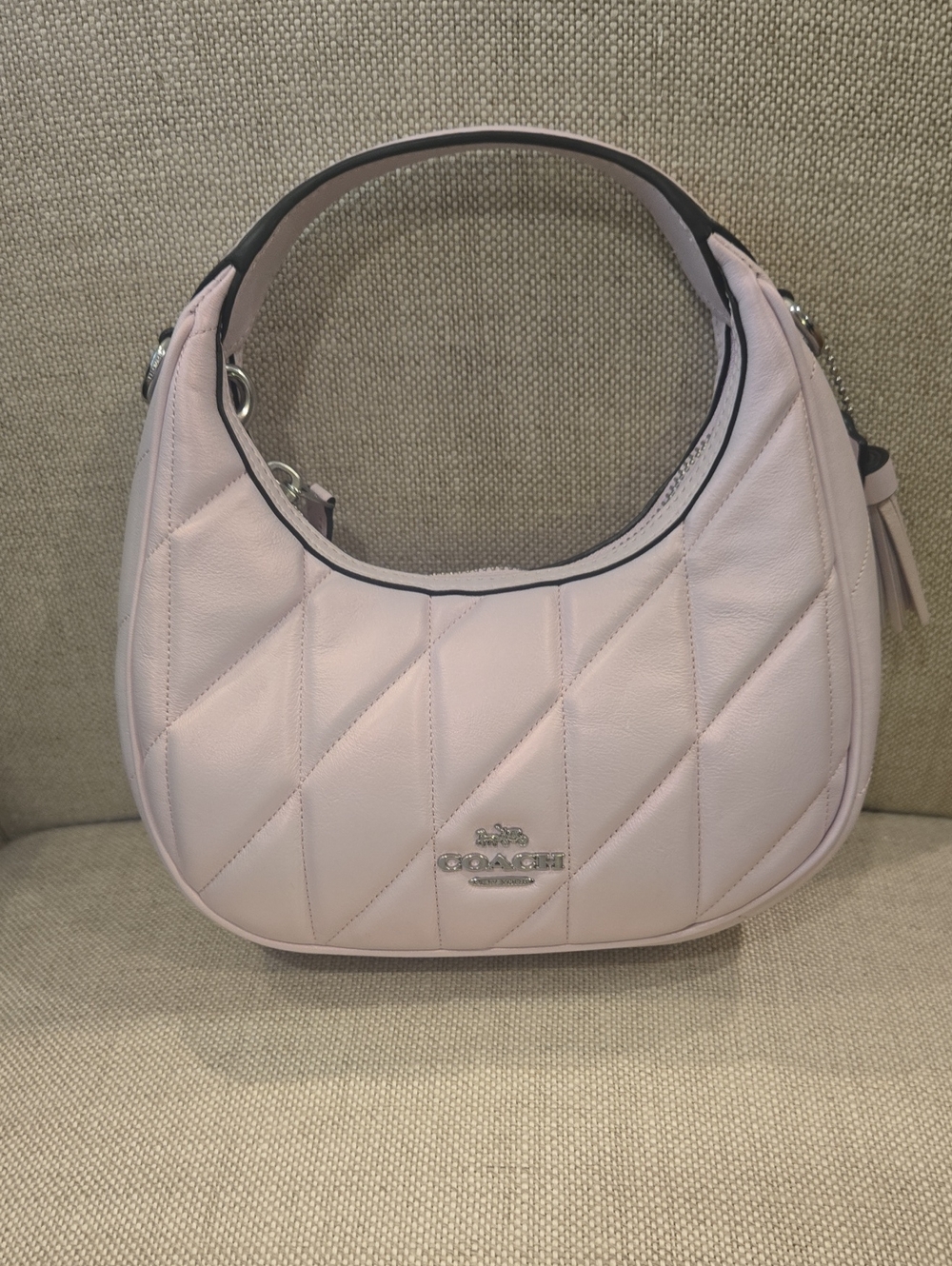 Coach Quilted Leather Shoulder Bag in Light Pink
